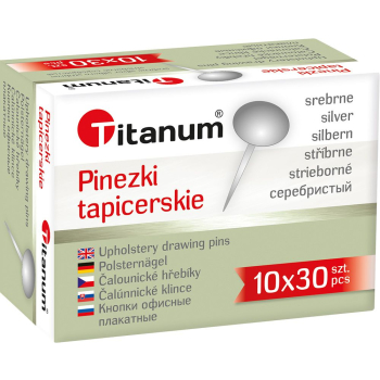 Pinezki tapicerskie Titanum srebrne 30 szt.